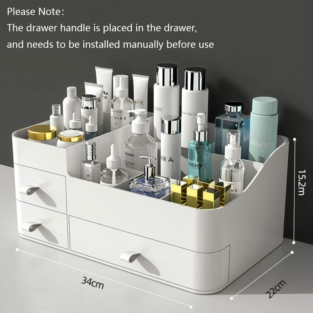 Makeup Organizer for Vanity, 360° Rotating Countertop Makeup Organizer with Brush Holder, Large Capacity for Cosmetics, Skincare, Perfumes