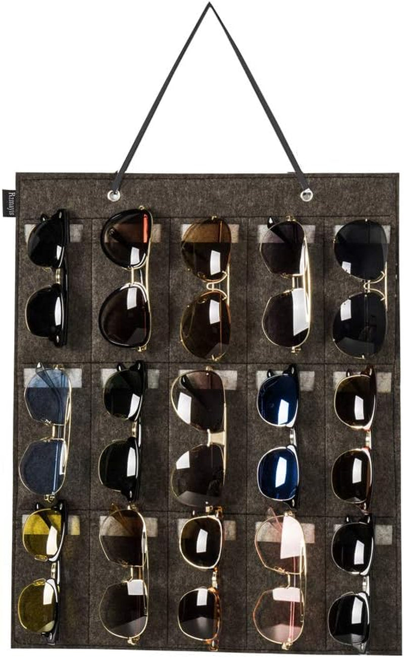 Sunglasses Organizer Storage Wall Mounted Hanging Sunglasses Organiser 15 Slots Glasses Storage Organizer Holder